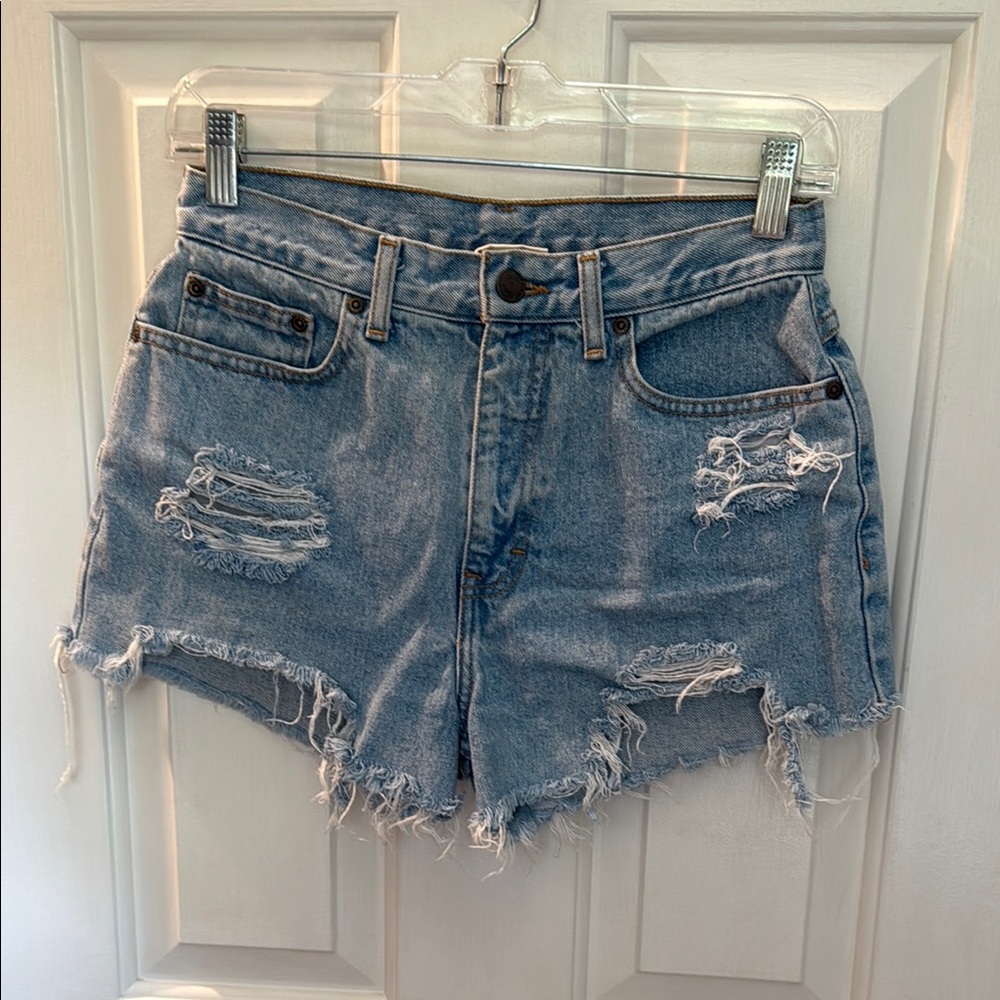 Distressed Denim Shorts
